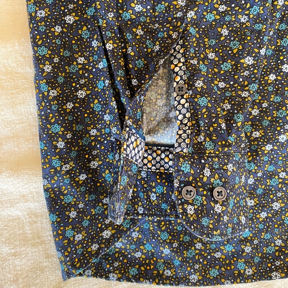 Ricky Singh dark blue with tiny flowers 100% cotton men’s size 44 USA XL - Picture 8 of 9